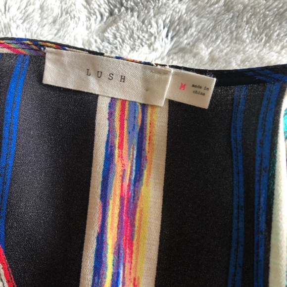 Lush Color Stripe Tie Top - Picture 4 of 4
